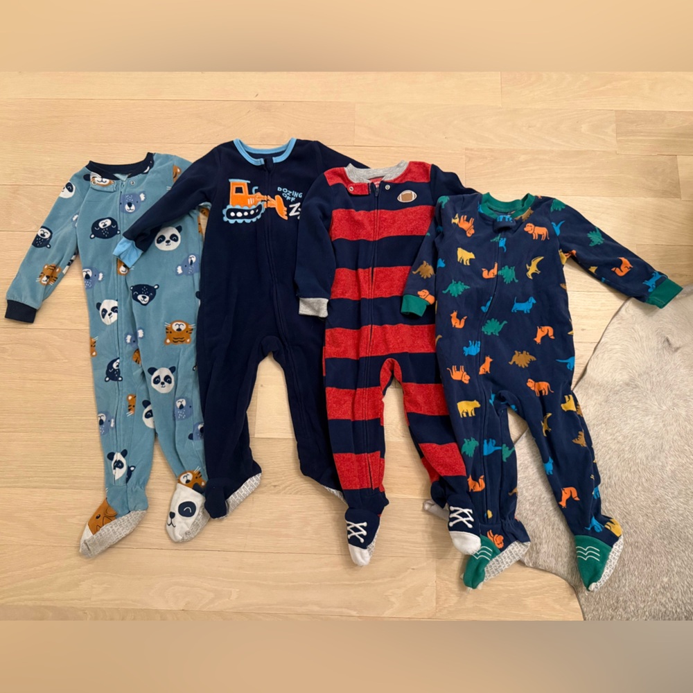 Fleece set of 4 Footie Pajamas- 24 months